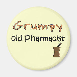 Aimant Vieux T-shirts et cadeaux grincheux de pharmacien