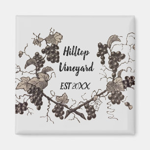 Aimant Vignoble Vignoble Vigne Croquis Vignoble Etching V