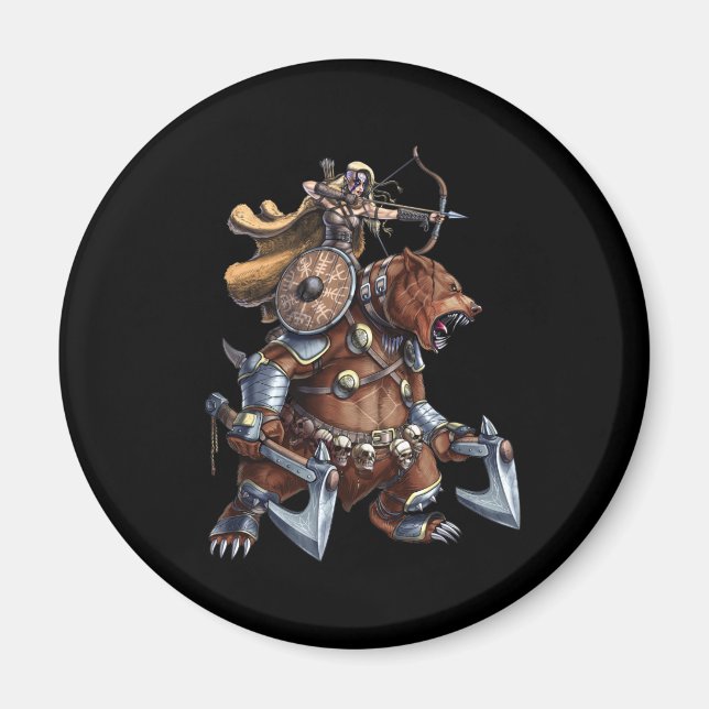 Aimant Viking Archer Riding War Bear (Devant)