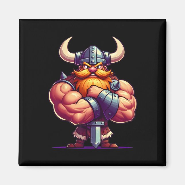 Aimant Viking Flexing Muscles Van Lover Bodybuilding Gym (Devant)