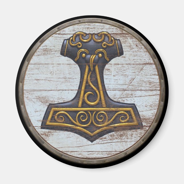 Aimant Viking Shield - Mjolnir (Devant)