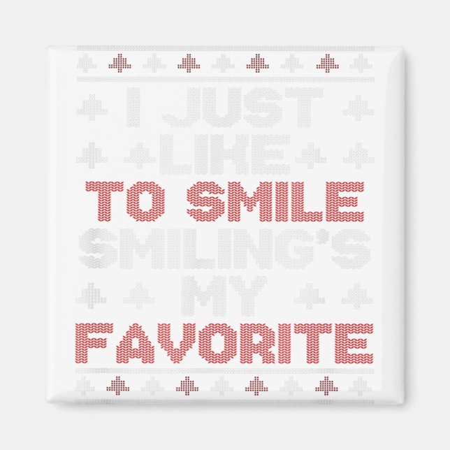 Aimant Vilain Noël J'Aime Smile Smiling est Mon F (Devant)