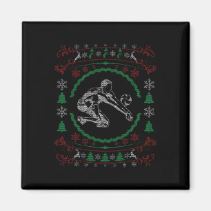 Aimant Vilain style Noël Volleyball Funny Noël