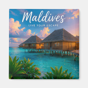 Aimant 🧲 Villa sur l'eau aux Maldives, un souvenir de vo