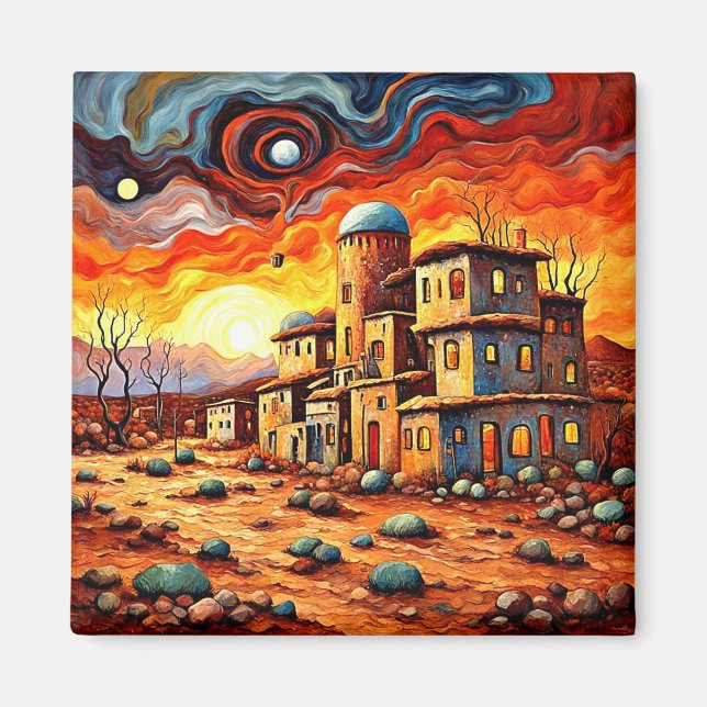 Aimant Village abandonné au coucher du soleil (Devant)