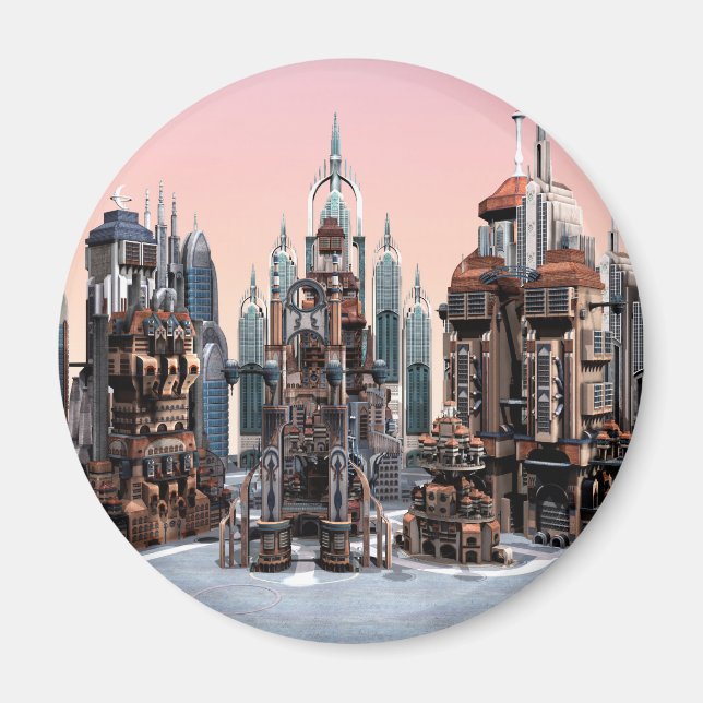Aimant Ville de fantasy futuriste Art de ciel Sci Fi (Devant)