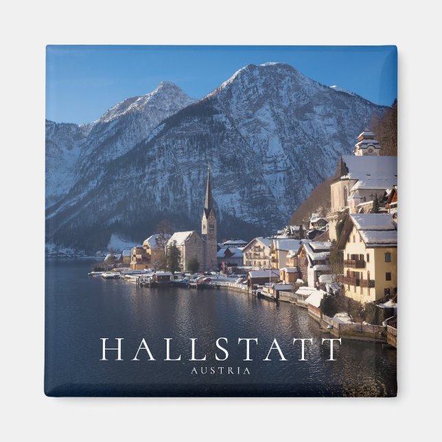 Aimant Ville de Hallstatt dans la neige en hiver (Devant)