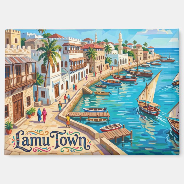 Aimant Ville de Lamu Kenya (Recto)