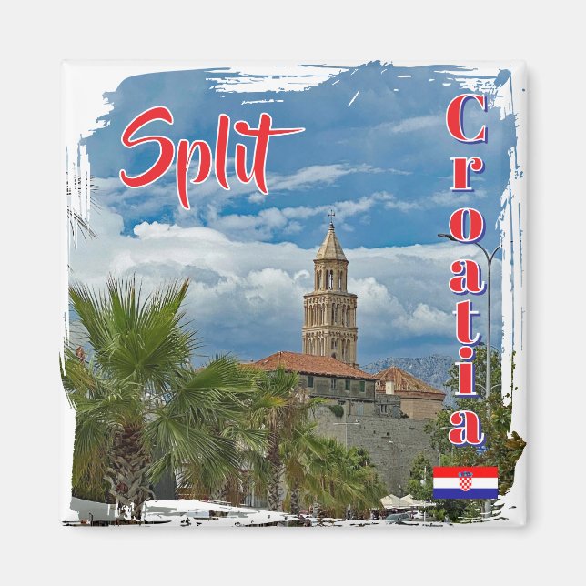 Aimant Ville de Split en Croatie, voyage (Devant)