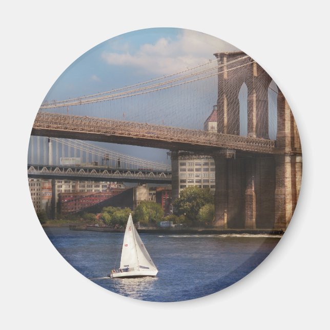 Aimant Ville - NY - Voile sous le pont Brooklyn (Devant)