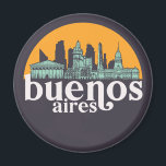 Aimant Ville Vintage de Buenos Aires Skyline Cityscape Ar<br><div class="desc">Design urbain vintage et rétro avec une belle skyline, attraction touristique et art urbain. gratte-ciel Cool et silhouette de construction merchandises pour touristes et voyageurs. Parfait comme souvenir à rapporter à la maison lorsque vous voyagez dans le monde entier. Enregistrez la mémoire de votre voyage et de vos vacances en...</div>
