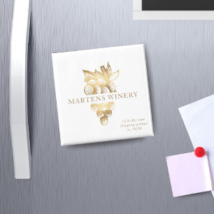 Aimant vin entreprise vinerie or raisins