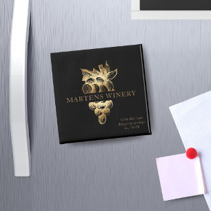 Aimant vin entreprise vinerie or raisins