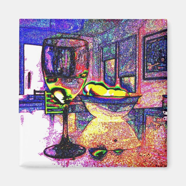 Aimant Vin et citrons I - Réfrigérateur (Devant)