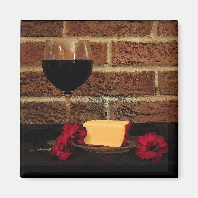 Aimant Vin et fromage (Devant)