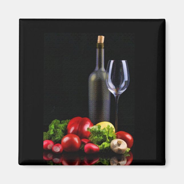 Aimant Vin pour une salade (Devant)
