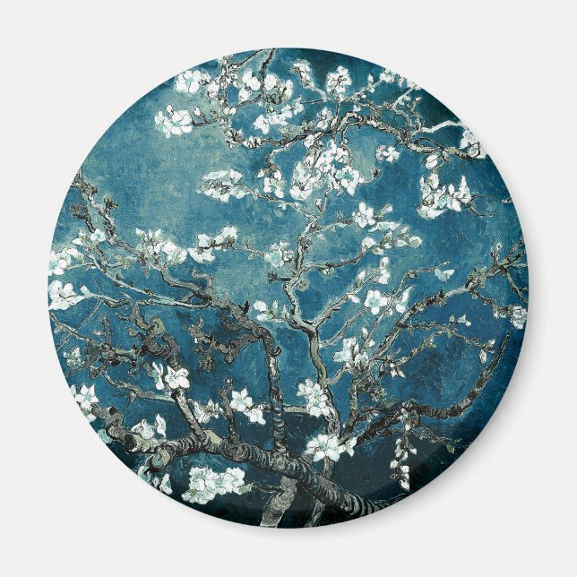 Aimant Vincent Van Gogh Almond Blossoms Dark Turquoise (Devant)