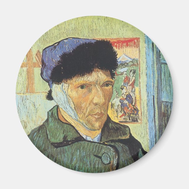 Aimant Vincent van Gogh - Autoportrait avec l'oreille ban (Devant)
