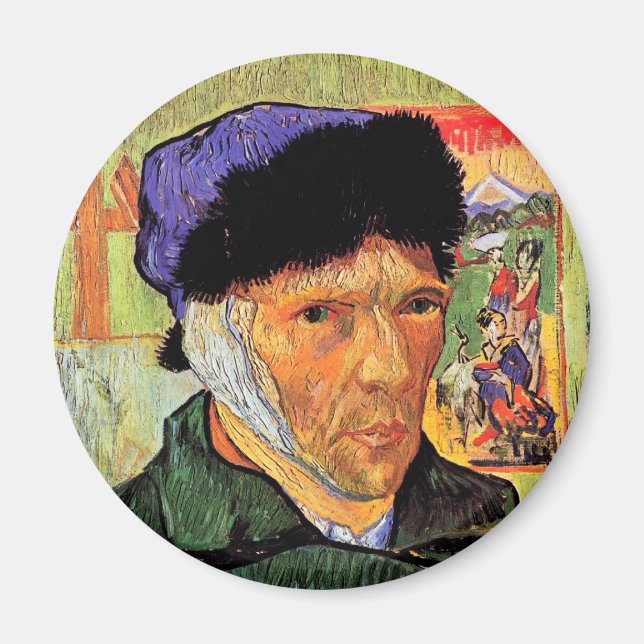 Aimant Vincent Van Gogh - Autoportrait avec l'oreille ban (Devant)