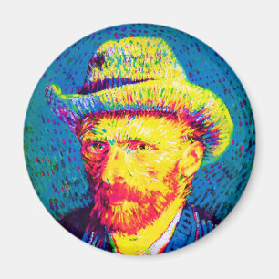 Aimant Vincent Van Gogh - Autoportrait Pop Art avec chape