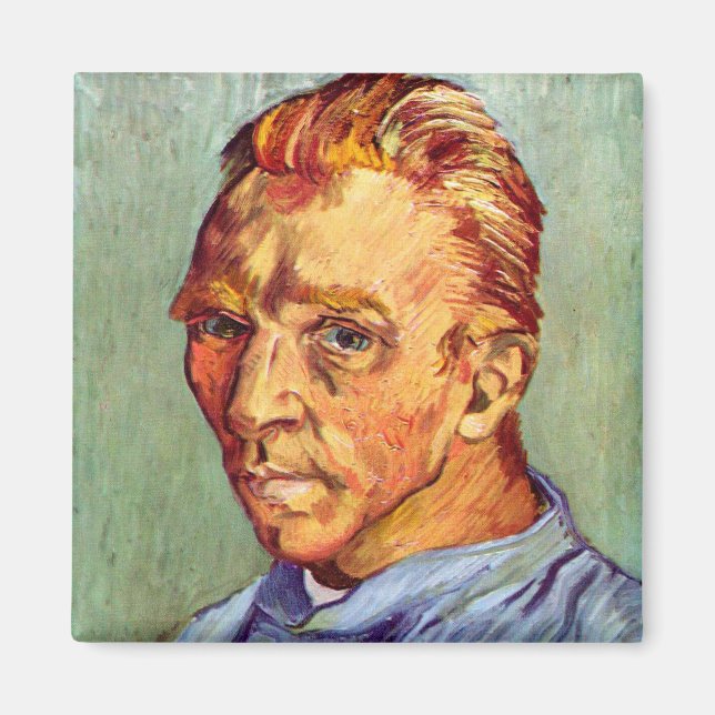 Aimant Vincent Van Gogh Autoportrait sans barbe Art (Devant)