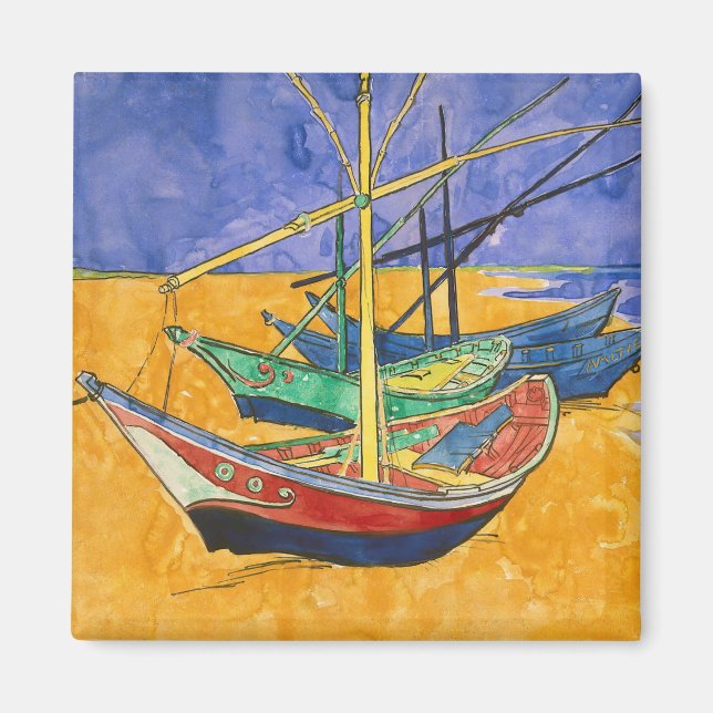 Aimant Vincent van Gogh - Bateaux de pêche sur la plage (Devant)