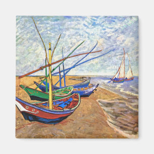 Aimant Vincent Van Gogh - Bateaux de pêche sur la plage
