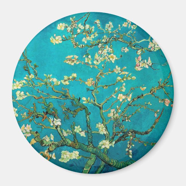 Aimant Vincent Van Gogh Blossoming Almond Tree Floral Art (Devant)