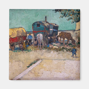Aimant Vincent Van Gogh - Caravans, Gypsy Camp near Arles