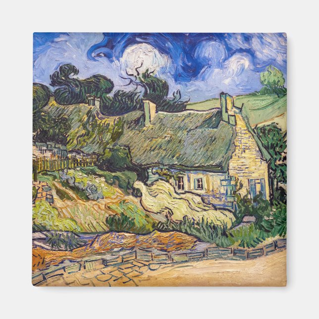 Aimant Vincent Van Gogh - Chalets de chaume à Cordeville (Devant)