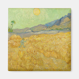 Aimant Vincent van Gogh - Champ de blé avec un moissonneu