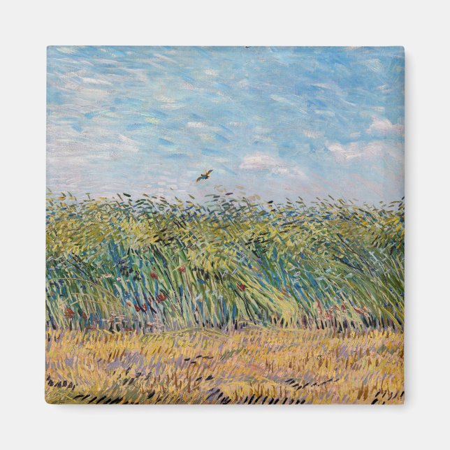 Aimant Vincent van Gogh - Champ de blé avec une lark (Devant)