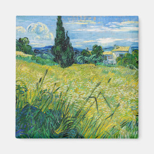 Aimant Vincent van Gogh - Champ de blé vert avec cyprès