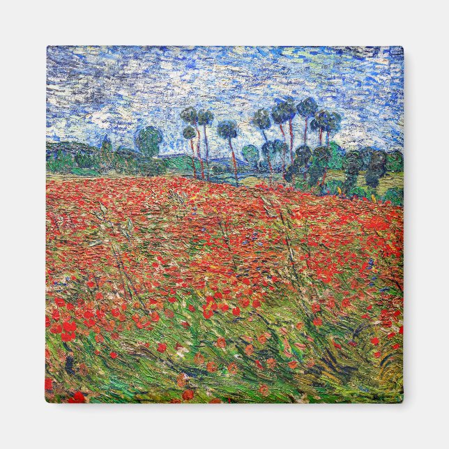 Aimant Vincent van Gogh - Champ de coquelicots (Devant)