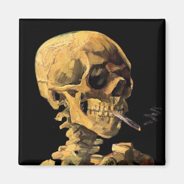 Aimant Vincent Van Gogh - Crâne à la cigarette allumée (Devant)