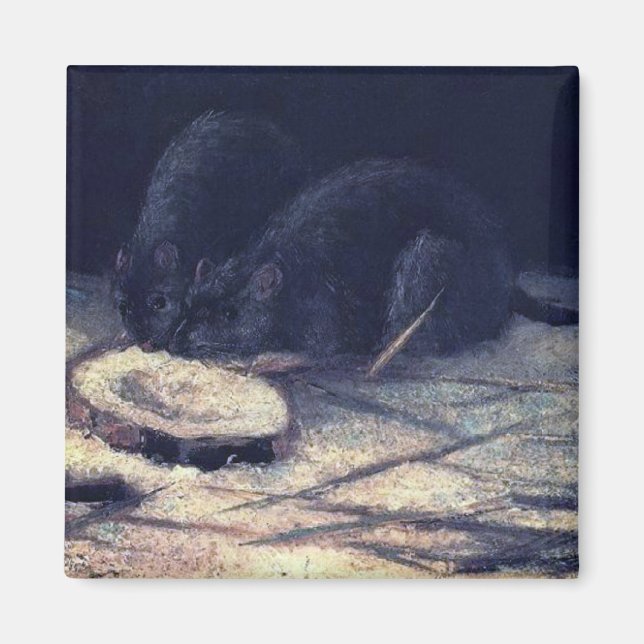 Aimant Vincent Van Gogh - Deux Rats - Rat Lover Fine Art (Devant)