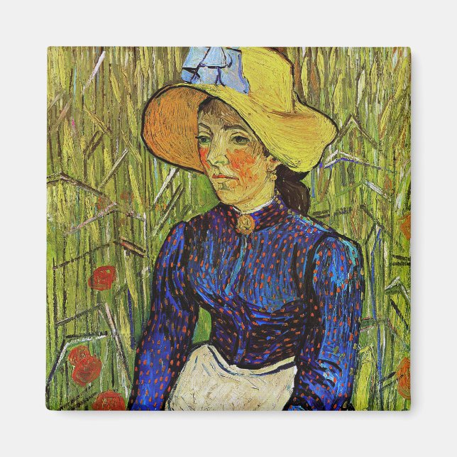 Aimant Vincent van Gogh - Fille paysanne en Casquette de  (Devant)