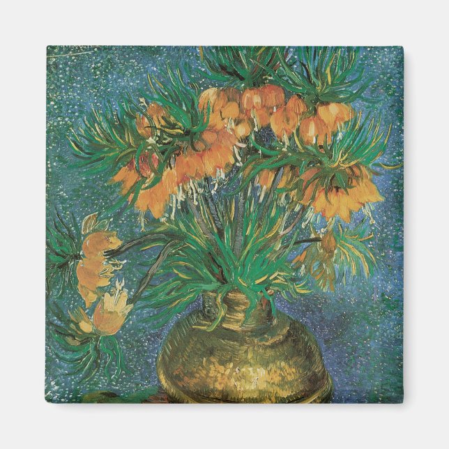 Aimant Vincent van Gogh - Fritillaires dans un vase de cu (Devant)