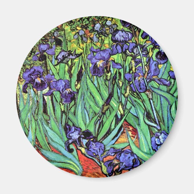 Aimant Vincent Van Gogh - Iris - Amoureux de Fleurs Beaux (Devant)