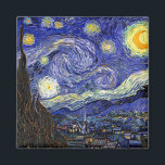 Aimant Vincent Van Gogh - La Nuit étoilée Beaux-Arts<br><div class="desc">La Nuit étoilée de Vincent Van Gogh. Huile sur toile de 1889, La Nuit étoilée a été peinte alors que Van Gogh était à l'asile de Saint-Rémy, en France, et est considérée comme l'une de ses plus grandes œuvres. Bien qu'il s'agisse d'une scène nocturne, elle a été peinte de jour...</div>