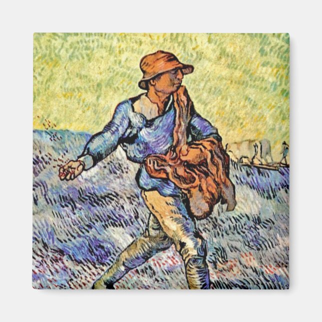 Aimant Vincent Van Gogh - Le Semeur - Peinture d'art fin (Devant)