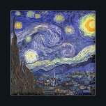 Aimant Vincent Van Gogh - Le Starry Night Fine Art<br><div class="desc">Vincent Van Gogh's The Starry Night. Huile sur toile de 1889, Starry Night a été peint tandis que Van Gogh était dans l'asile à Saint-Rémy, France, et est considéré comme l'un de ses plus grands chefs-d'oeuvre. Même s'il s'agit d'une scène nocturne, elle a été peinte pendant la journée et représente...</div>