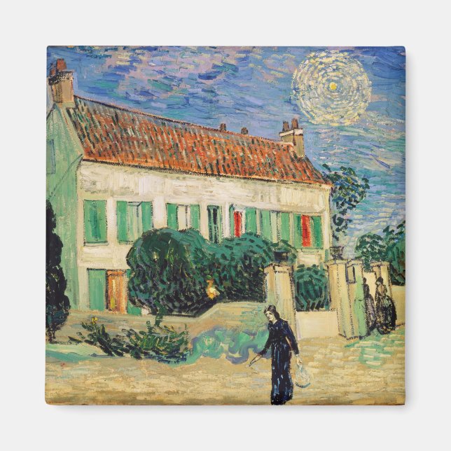 Aimant Vincent van Gogh | Maison Blanche à la Nuit, 1890 (Devant)