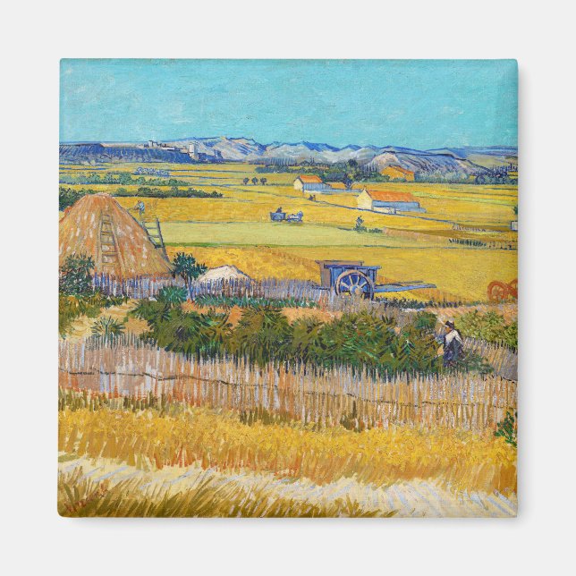 Aimant Vincent van Gogh - Moisson à La Crau (Devant)