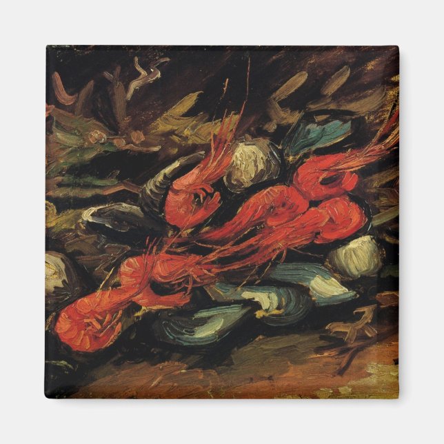 Aimant Vincent van Gogh - Moules et crevettes à vie morte (Devant)