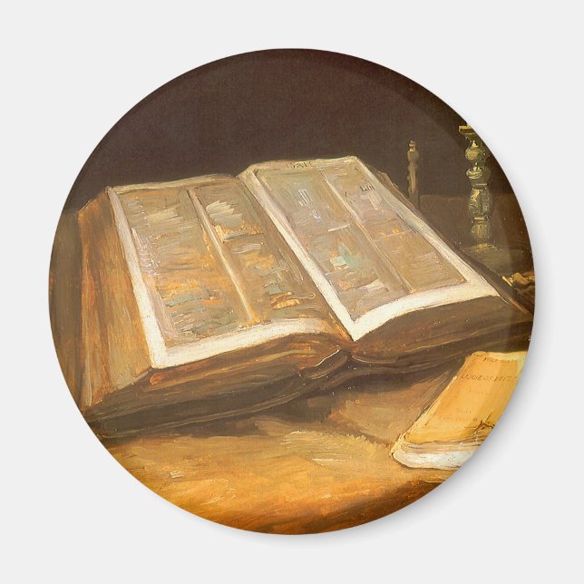 Aimant Vincent van Gogh - Nature morte avec Bible (Devant)