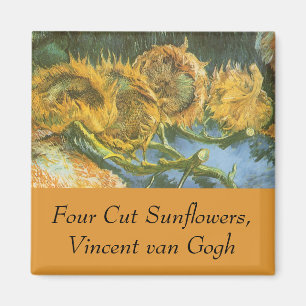 Aimant Vincent van Gogh - Nature morte : Quatre tournesol