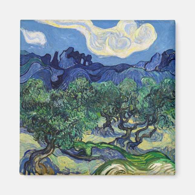 Aimant Vincent van Gogh - Oliviers aux Alpilles (Devant)