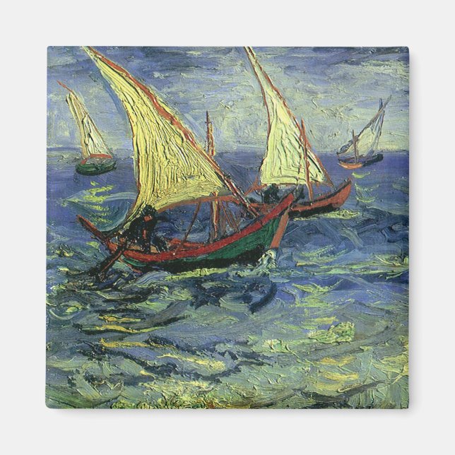 Aimant Vincent van Gogh - Paysage marin à Saintes Maries (Devant)