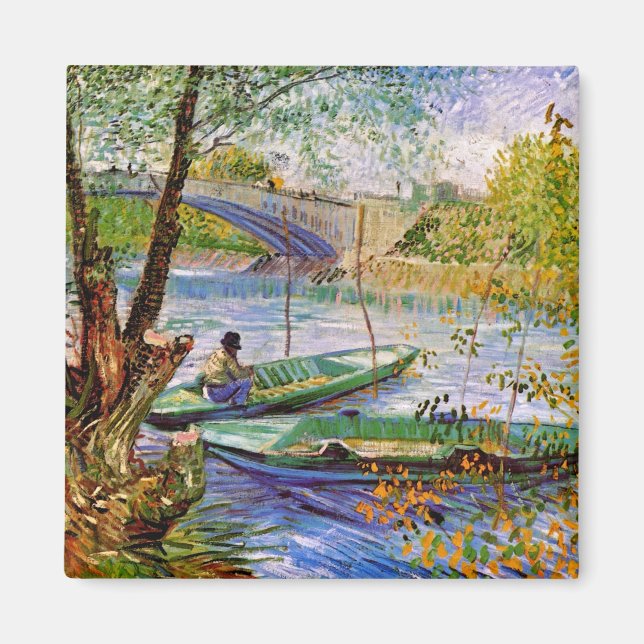 Aimant Vincent Van Gogh - Pêche au printemps (Devant)